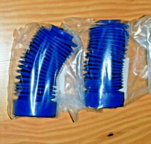HONDA ATC250R, ATC 250R OEM BLUE FORK BOOTS, GUARDS, COVERS X2,  1985-1986