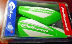 ATV, DIRT BIKE GREEN POLISPORT FREE FLOW HANDGUARDS, HAND GUARDS KIT & MOUNT
