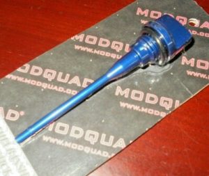 YAMAHA YFZ350 350 BANSHEE, RZ350 ENGINE OIL DIP CHECK PLUG STICK, BLUE ALUMINUM
