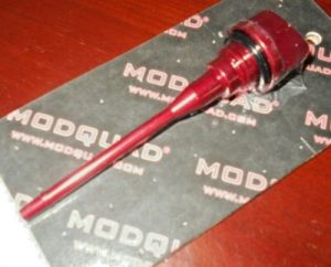 YAMAHA YFZ350 350 BANSHEE, RZ350 ENGINE OIL DIP CHECK PLUG STICK, ALUMINUM RED