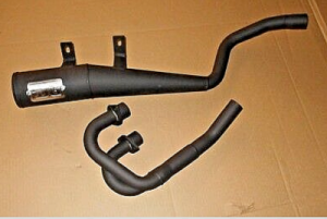 HONDA ATC350X ATC 350X DG RCM COMPLETE BLACK STEEL EXHAUST SYSTEM 85-86, 04-2112