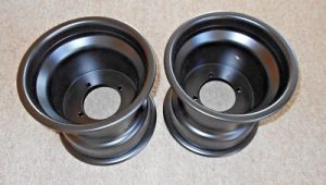 RAPTOR,WARRIOR,BANSHEE, YFZ450, YFZ450R,YFZ450X 4x115 BLACK REAR WHEELS, RIMS 9"