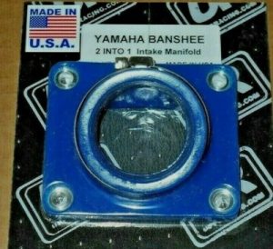 BANSHEE TRINITY 2 INTO 1, ENGINE REED CAGE BLUE INTAKE BOOT,CARBURETOR JOINT