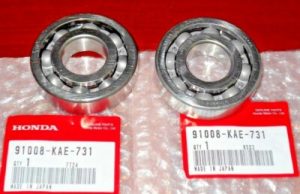 HONDA CR250, CR500, TRX250R, OEM ENGINE CRANK MAIN BEARINGS X2, 91008-KAE-731