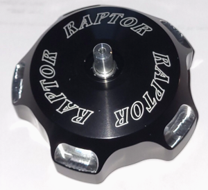 YAMAHA 700 RAPTOR BILLET ALUMINUM GAS TANK CAP, BLACK & POLISHED 2006-2026, GC1-700-BLK