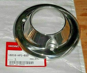 FLER CHROME END CAP HONDA TRX 450R 450ER, TRX450R TRX450ER EXHAUST MUFFLER CHROME END CAP 18316-HP1-600