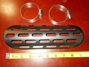 ATV,MOTORCYCLE,DIRT BIKE EXHAUST / MUFFLER BLACK VENTED HEAT SHIELD 9" X 3 1/2"