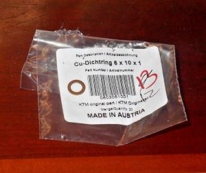 KTM 60 65 125 250 300 350 360 400 440 550 620 SEALING WASHER 6MX10 0603061001