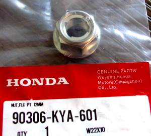 HONDA CRF50, CRF110, CRF125, FRONT / REAR WHEEL,SWINGARM PIVOT NUT 90306-KYA-601