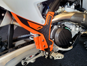KTM 125, 150, 250, 300 SX, XC 450, 350 SX-F XC-F ORANGE / BLACK FRAME GUARDS