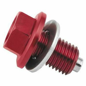 HONDA TRX400EX, TRX 400EX RED MAGNETIC OIL DRAIN PLUG BOLT SUMP RESERVOIR TANK