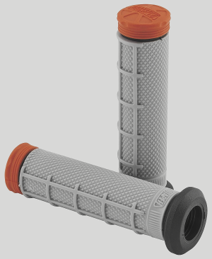 PRO TAPER ATV, WATERCRAFT, HALF WAFFLE TRI DENSITY HAND GRIPS GRAY, ORANGE ENDS