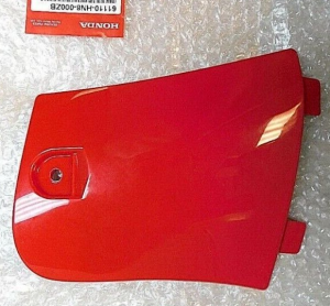 HONDA TRX 650 680 RINCON RED FENDER STORAGE COMPARTMENT COVER, LOCK PIN & WASHER