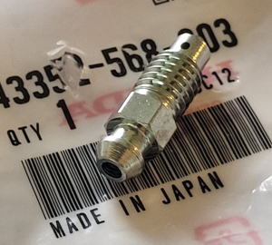 HONDA BRAKE CALIPER BLEEDER SCREW, CMX250 REBEL, CR85, CRF150F, CRF230F, CRF250