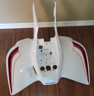 HONDA TRX90, TRX90EX, TRX90X WHITE REAR FENDERS, SPLASH GUARDS 06-24, 80110-HP2-