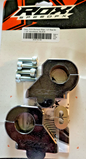 ROX 1-1/8" OVERSIZE BLACK HANDLEBAR RISER, ATV, ATC, MOTORCYCLE, SNOWMOBILE