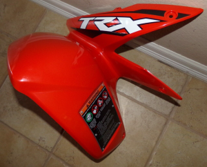 HONDA TRX250EX TRX 250EX 250X TRX250X SOLSTICE ORANGE LEFT FRONT FENDER 06-26, 61250-HS1-A50ZA