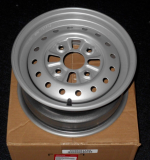 HONDA RANCHER TRX 350, 12" STOCK OEM STEEL FRONT WHEEL, SILVER RIM 2004-2007