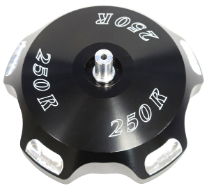 ATC250R, TRX250R, ATC, TRX 250R BILLET ALUMINUM GAS TANK CAP, BLACK & POLISHED