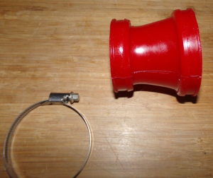 HONDA ATC 250R AIR BOX INTAKE RED RUBBER BOOT, OVERSIZE CARBURETOR BOOT 83-84