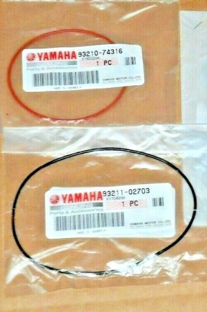 YAMAHA YZ250, YZ250X OUTER & INNER RUBBER O-RING CYLINDER HEAD GASKET SEALS 93211-02703-00 & 93210-74316-00
