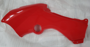 HONDA RECON 250 TE, TM LEFT BODY SIDE PANEL, PATRIOT RED COVER 2005-2006