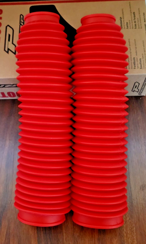 HONDA, SUZUKI, YAMAHA, KAWASAKI MOTORCYCLE FORK BOOTS, GUARDS, COVERS RED