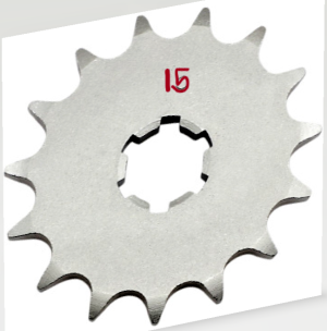 KAWASAKI KX125, KS125, M90, GS100, F7, F6, G3 SS, C2 15 TOOTH FRONT SPROCKET