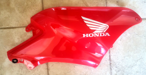 HONDA TRX 500 FOREMAN, RUBICON RED RIGHT SIDE GAS TANK COVER, BODY PANEL 09-14