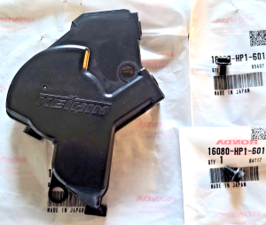 HONDA TRX450R, TRX450ER CARBURETOR RIGHT SIDE BLACK COVER & MOUNTING SCREWS
