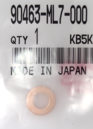 HONDA OEM 6.5MM COPPER SEALING WASHER,  ATV, MOTORCYCLE 90463-ML7-000