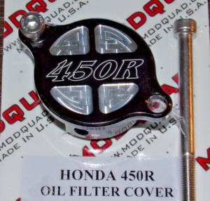 HONDA TRX450R, TRX450ER TRX 450R, 450ER ALUMINUM BLACK ENGINE OIL FILTER COVER
