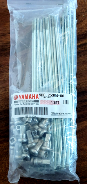 YAMAHA YZ400F, YZ125, YZ250, YZ426F, 19" REAR WHEEL RIM SPOKE & NIPPLE SET, KIT