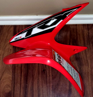HONDA TRX90, TRX90EX, TRX90X LEFT SIDE RED FRONT FENDER WITH GRAPHICS 2006-2024