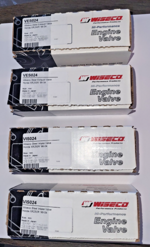 HONDA XR250, XR250R, ENGINE HEAD VALVES INTAKE & EXHAUST, WISECO 1996-2004