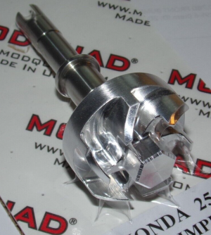 HONDA ATC250R, TRX250R ALUMINUM HI-FLOW WATER PUMP IMPELLER, STAINLESS SHAFT