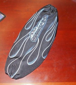 MOJAVE,LAKOTA,KXT, KXF 250 TECATE, KFX450R,REAR SHOCK COVER GUARD, BLACK FLAME