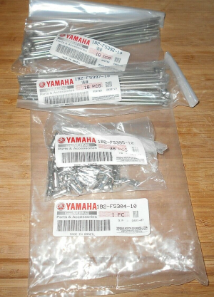 YAMAHA TTR125LE, TTR125L REAR WHEEL RIM SPOKE & NIPPLE SET KIT 16", 1B2-F5304-20