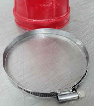 TRX 250R 86-89 AIR BOX TO CARBURETOR AIR BOOT BIG END HOSE CLAMP, STAINLESS STEEL