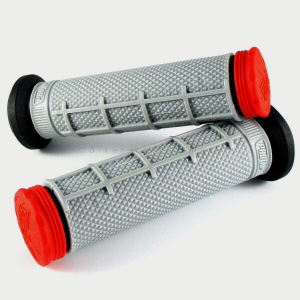PRO TAPER ATV, WATERCRAFT HALF WAFFLE TRI DENSITY HAND GRIPS, GRAY WITH RED ENDS