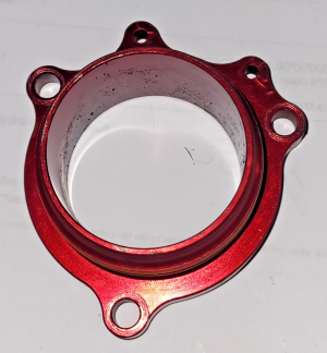 ESR, HONDA ATC, TRX 250R RED ALUMINUM ENGINE CYLINDER EXHAUST FLANGE 85-89