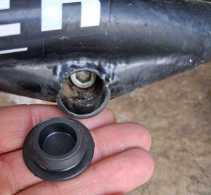 HOUSER LONG TRAVEL ATV A ARMS, BOTTOM BOLT HOLE RUBBER PLUG. TRX, YFZ, LTR, KFX
