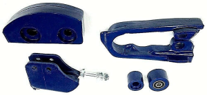 SUZUKI LT450R LTR450 SWINGARM CHAIN GUIDE, PREOTECTORS,GUIDE,ROLLER, BUFFER BLUE