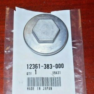 HONDA ALUMINUM THREADED COVER, PLUG 12361-383-000, ENGINE, CASE, HEAD COVER