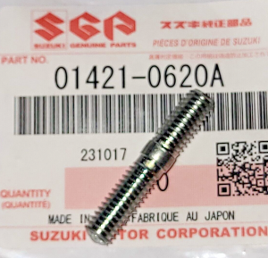 SUZUKI STUD 6MM, 01421-0620A, ATV MOTORCYCLE, DIRT BIKE, ENGINE, CASE, EXHAUST
