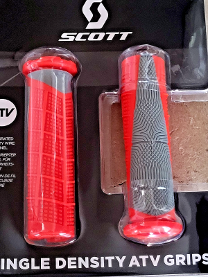 RED ATV HANDGRIPS, GRIPS ATC 70, 110, 125M, 200, 200S, 200M, 200E, 200ES, TRX90
