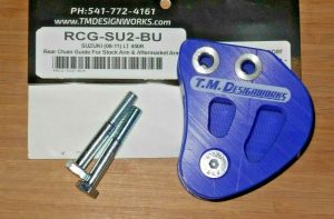 SUZUKI LT450R LTR450 REAR CHAIN GUIDE & POWERLIP ROLLER TM DESIGN BLUE 06-09