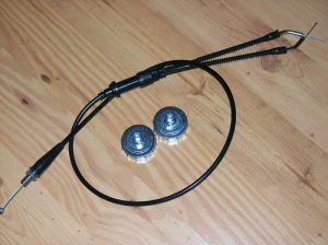 YAMAHA 350 BANSHEE AFTERMARKET THROTTLE CABLE & CAPS, CARBURETOR 87-06, 01-0351