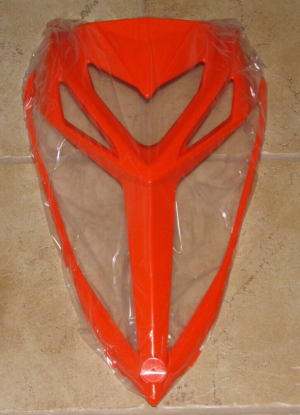 YAMAHA RAPTOR 700 ORANGE FRONT FENDER VENTED NOSE HOOD, RADIATOR COVER 13-25