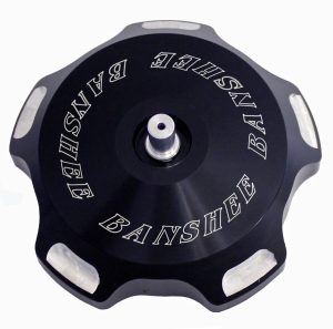 YAMAHA BILLET ALUMINUM GAS TANK CAP, BLACK & CHROME 1987-2012, GC1-BBLK